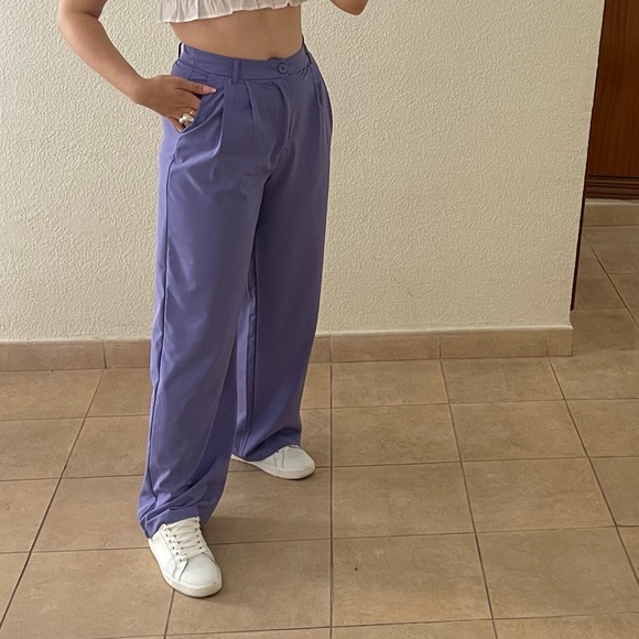 Purple high waist pants - Picture 1 of 5